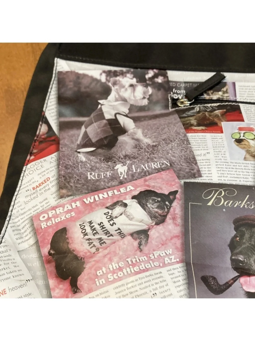New Dog Paparazzi Style Tote with Personal Photo Spots For Your Dogs Pictures